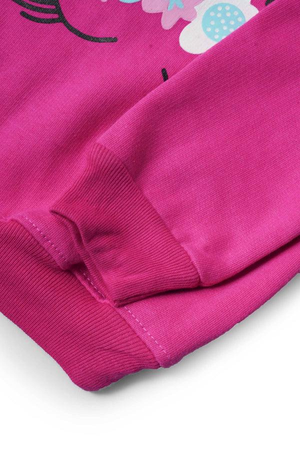 Elo Tiny Teen Girl's Unicorn Printed Fleece Sweat Shirt Magenta