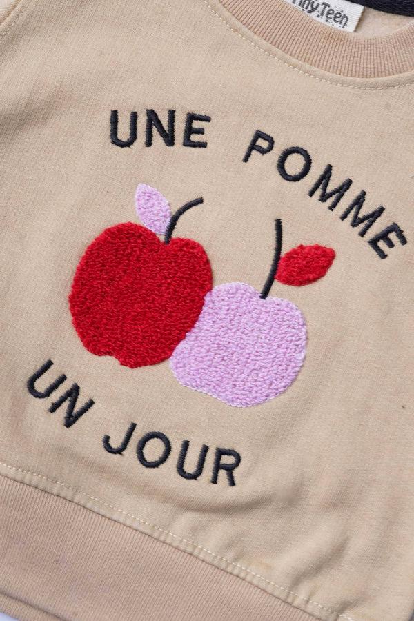 Elo Tiny Teen Kid's Apple Applique Fleece Sweat Shirt Skin