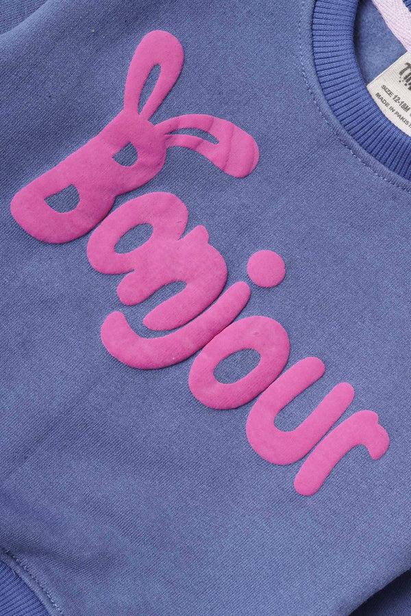 Elo Tiny Teen Kid's Bonjour High Density Printed Sweat Shirt Powder Blue