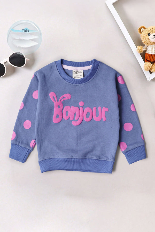 elo Tiny Teen Kid's Bonjour High Density Printed Sweat Shirt Powder Blue