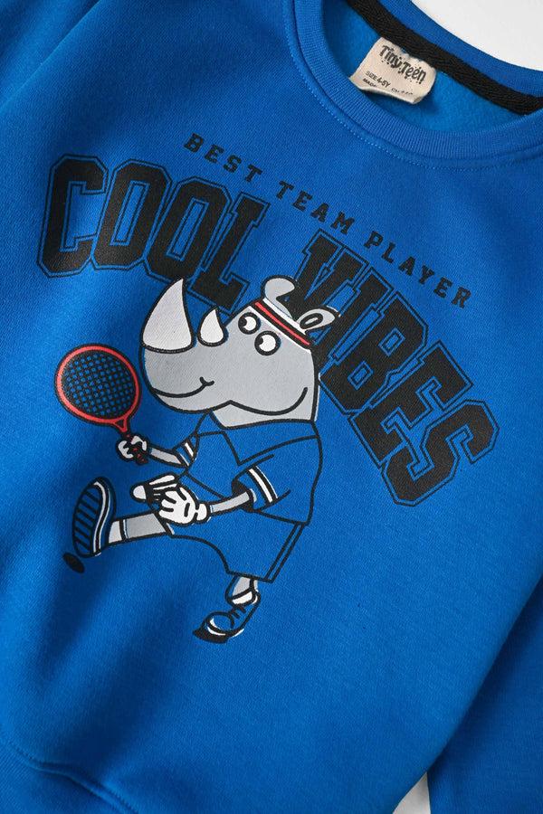 Elo Tiny Teen Kid's Cool Vibes Printed Sweat Shirt Royal