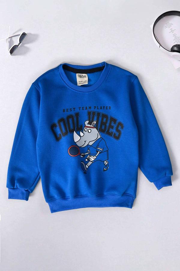 elo Tiny Teen Kid's Cool Vibes Printed Sweat Shirt Royal