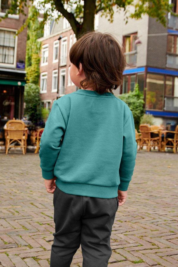 Elo Tiny Teen Kid's Cute Moments Printed Fleece Sweat Shirt Light Teal