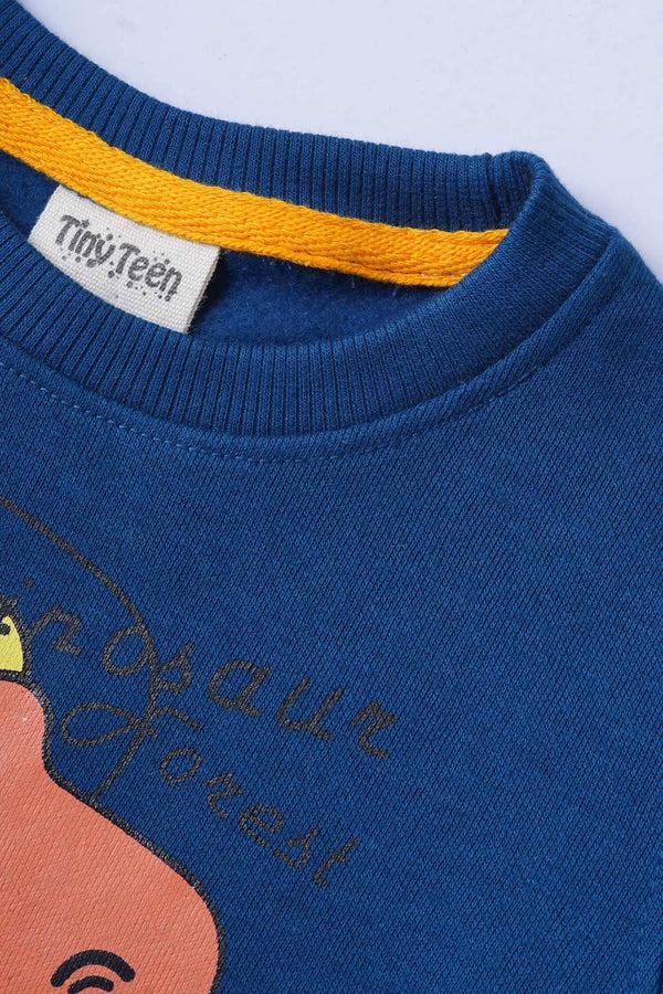 Elo Tiny Teen Kid's Dinosaur Printed Sweat Shirt Navy
