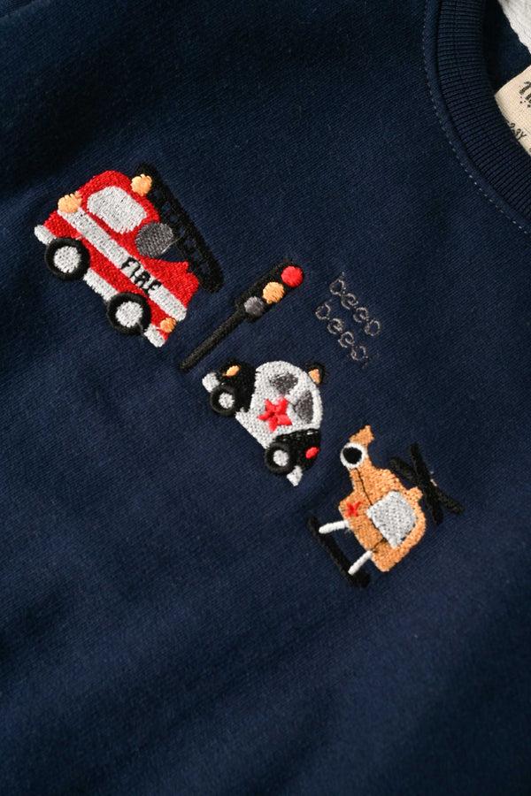 Elo Tiny Teen Kid's Embroidered Fleece Sweat Shirt Powder Blue