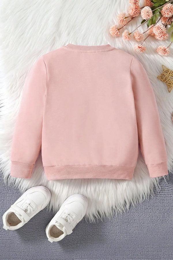 Elo Tiny Teen Kid's Lune Printed Fleece Sweat Shirt Pink
