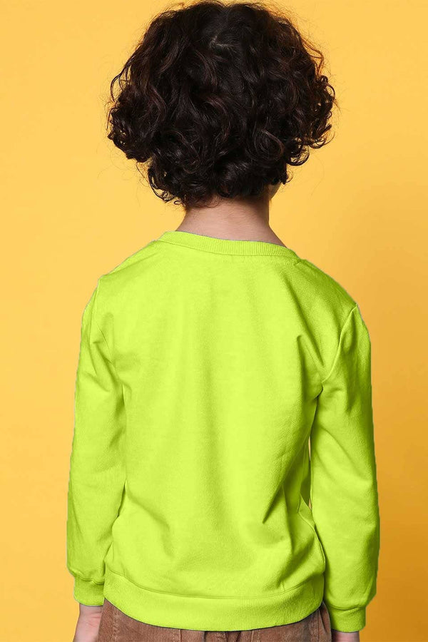 Elo Tiny Teen Kid's OK Printed Fleece Sweat Shirt Lime