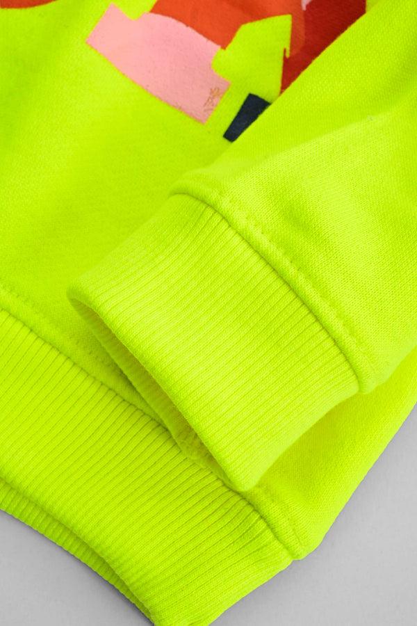 Elo Tiny Teen Kid's OK Printed Fleece Sweat Shirt Lime
