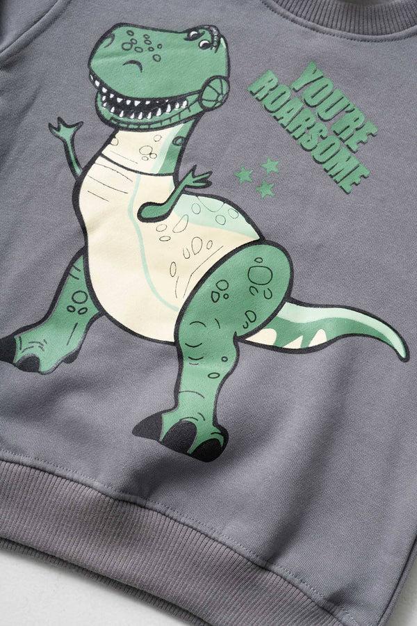 Elo Tiny Teen Kid's Printed Fleece Sweat Shirt Grey