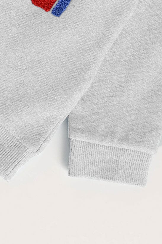 Elo Tiny Teen Kid's Rainbow Applique Fleece Sweat Shirt Heather Grey