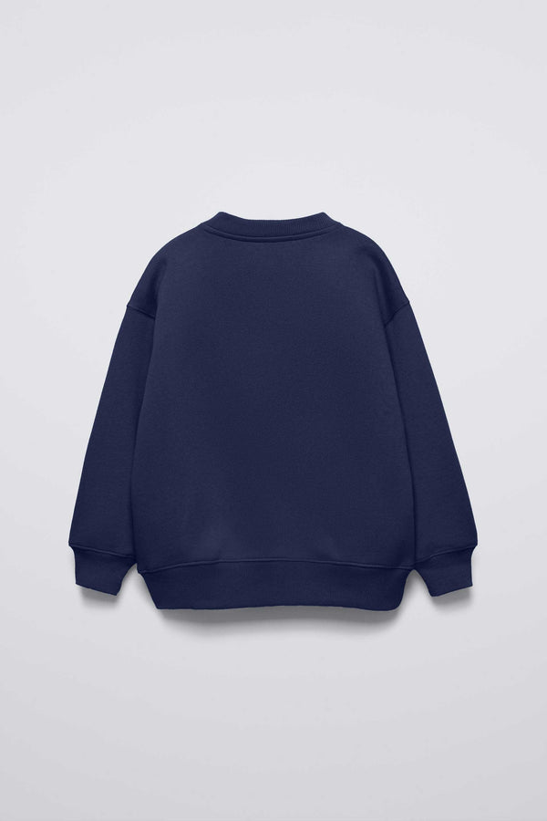 Elo Tiny Teen Kid's Score Applique Fleece Sweat Shirt Navy