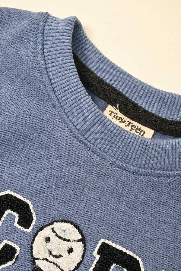 Elo Tiny Teen Kid's Score Applique Fleece Sweat Shirt Powder Blue