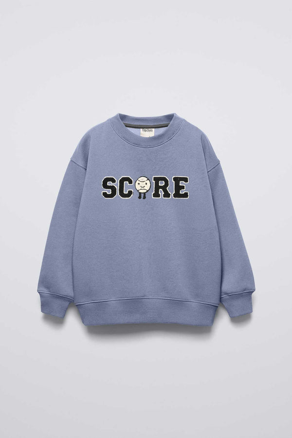 elo Tiny Teen Kid's Score Applique Fleece Sweat Shirt Powder Blue