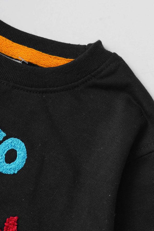 Elo Tiny Teen Kid's Skate Park Applique Sweat Shirt Black