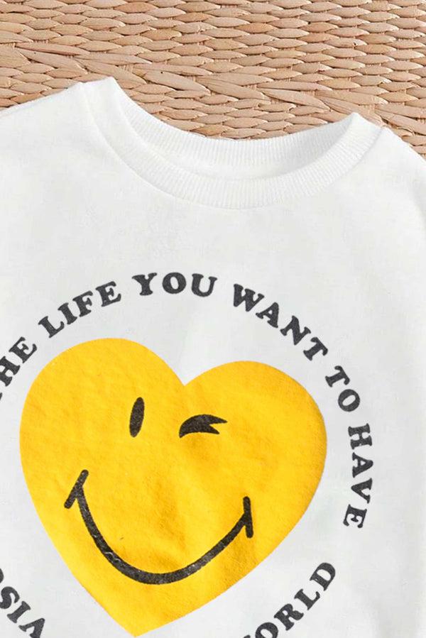Elo Tiny Teen Kid's Smileyworld Printed Sweat Shirt White