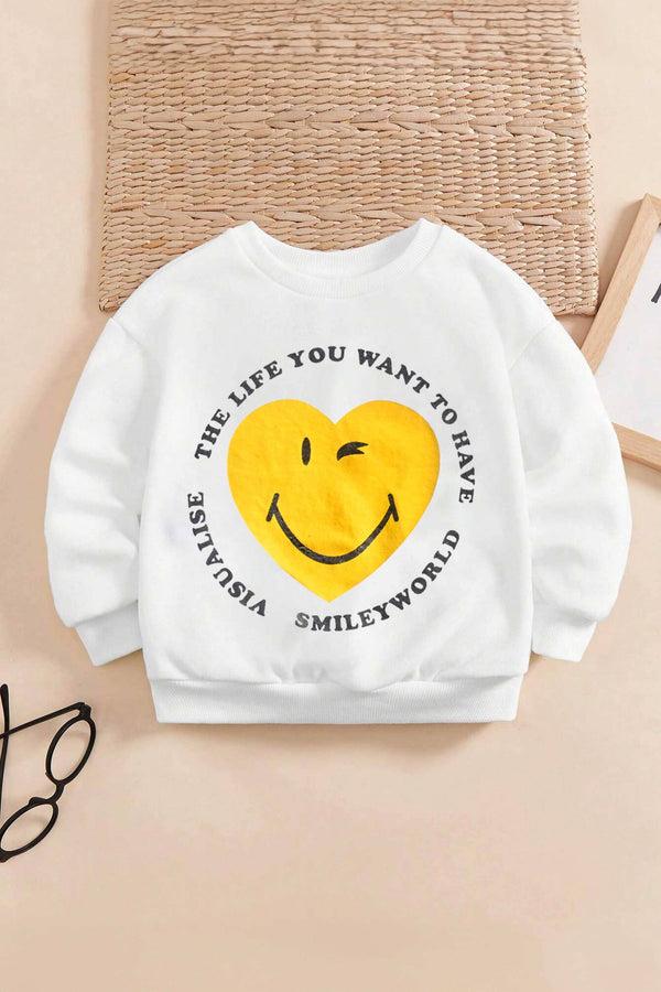 elo Tiny Teen Kid's Smileyworld Printed Sweat Shirt White