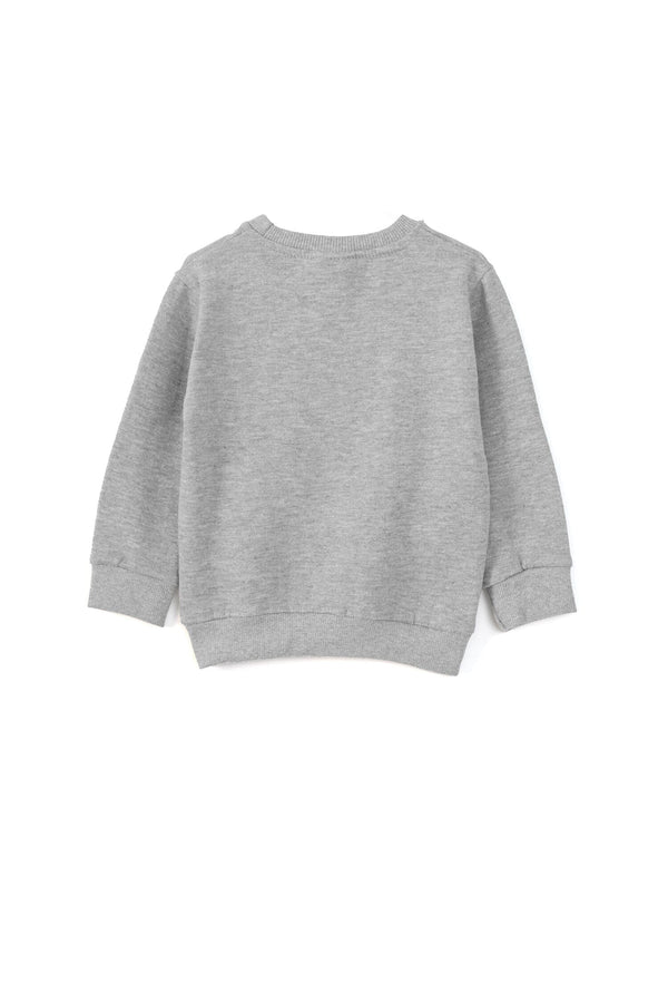 Elo Tiny Teen Kid's Tractor Applique Fleece Sweat Shirt Heather Grey