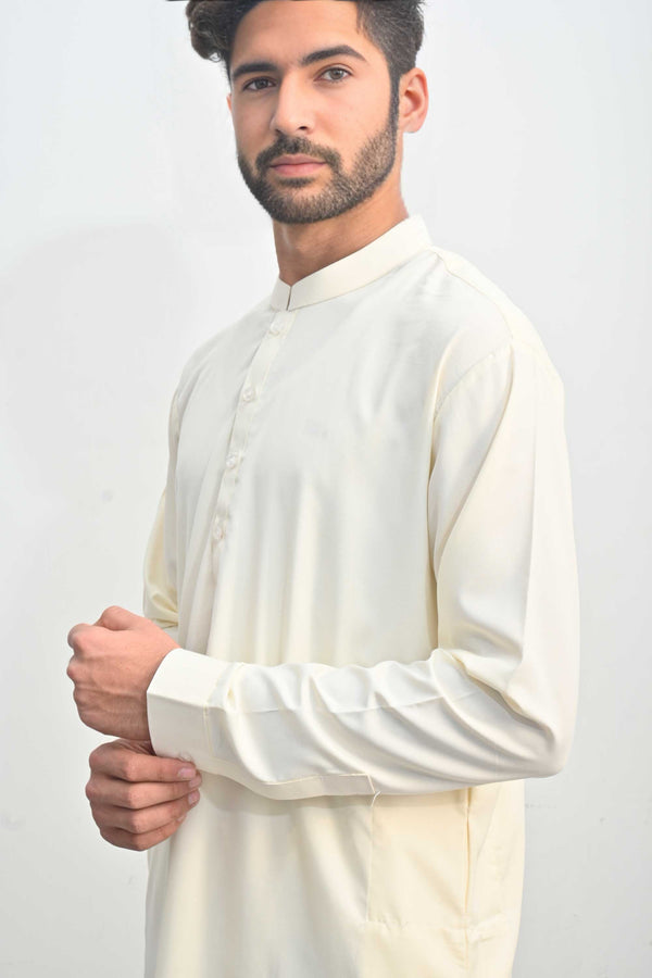 Elo Tresor Men's Wash & Wear Stitched Shalwar Kameez Suit Navy