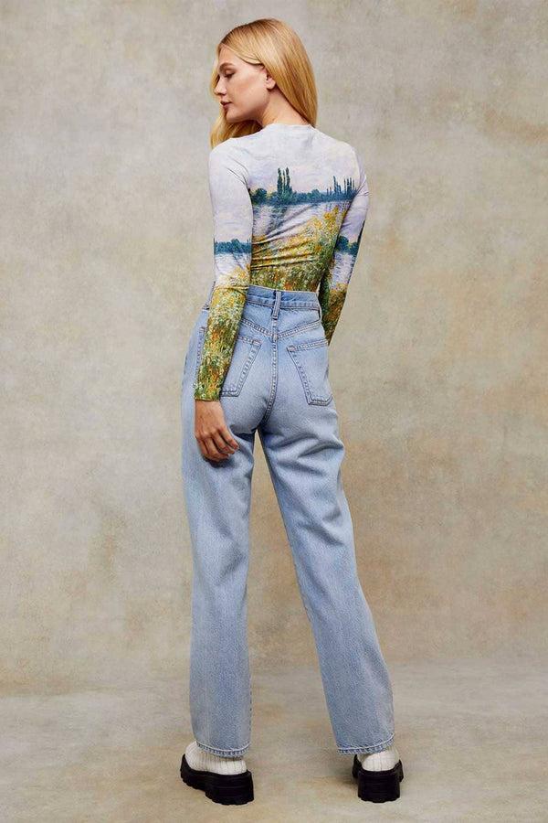 Elo TS Women's High Rise Straight Fit Denim Light Blue