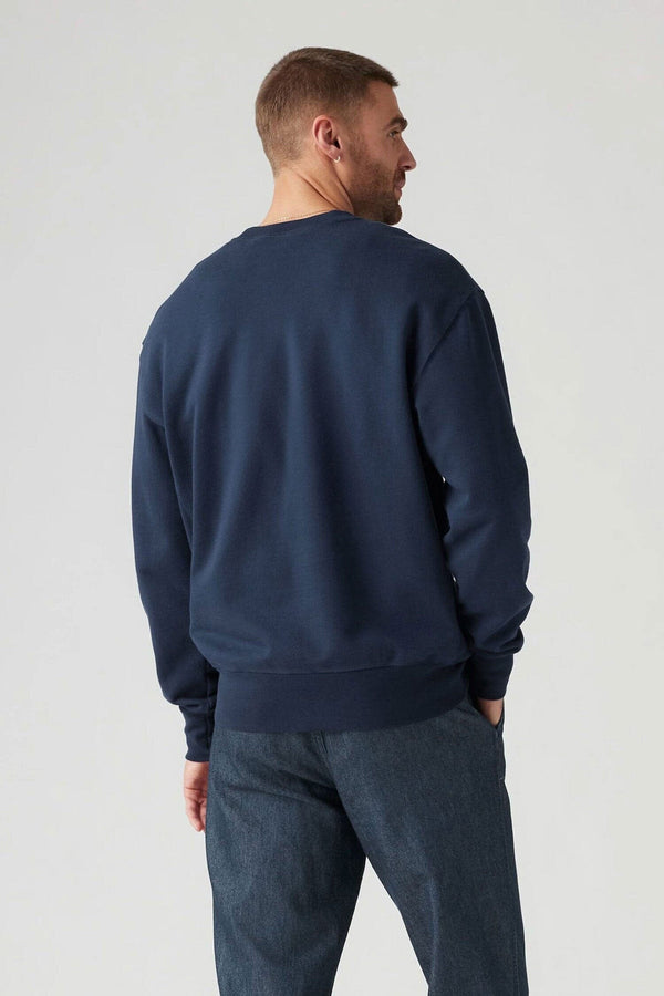 Elo Tuman Men's Double Flag Embroidered Sweat Shirt Navy