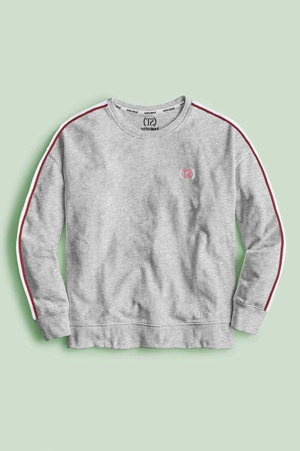 elo Twisted Soul Men's TS Printed Fleece Sweat Shirt Heather Grey