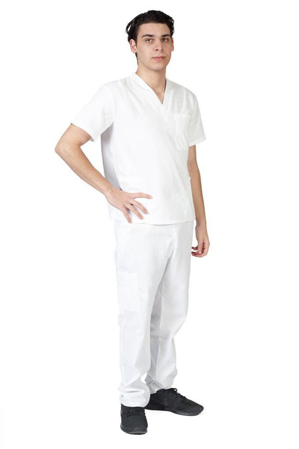 Elo Unisex Doctor's Scrub Suit /Nursing Suit / Medical Uniform Set White
