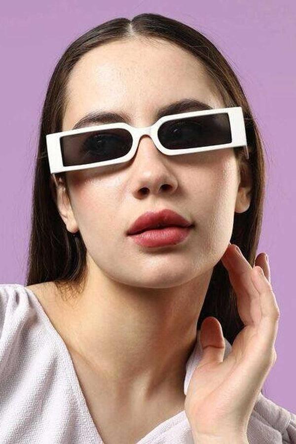 Elo Unisex Narrow Rectangle Flat-Top Sunglasses Black