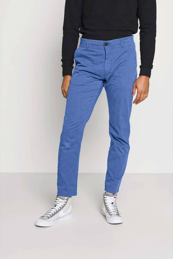 elo Urban Look Men's Classic Slim Fit Chino Pants Blue