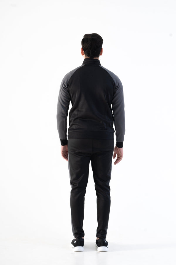 Elo Urban Vogue Men's CR7 Quarter Zipper Fleece Tracksuit Black & Maroon