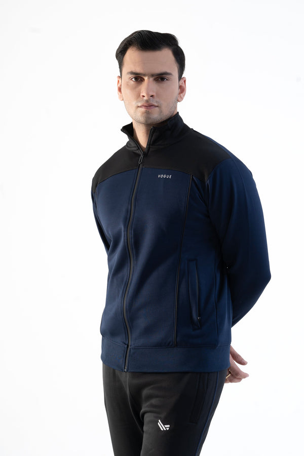 Elo Urban Vogue Men's Premium Dryfit Fleece Tracksuit Navy & Black