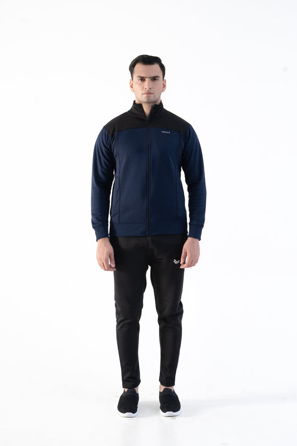 elo Urban Vogue Men's Premium Dryfit Fleece Tracksuit Navy & Black
