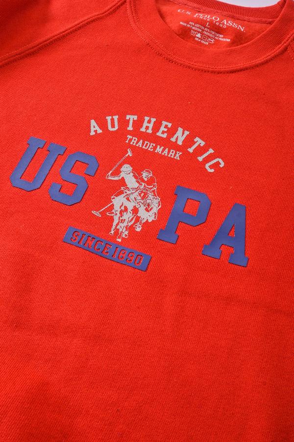 Elo USPA Kid's Authentic Printed Raglan Sleeve Fleece Sweat Shirt Navy