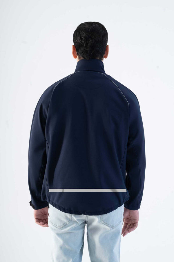 Elo USQUARED Back Reflective Stripe Performance Softshell Jacket Navy