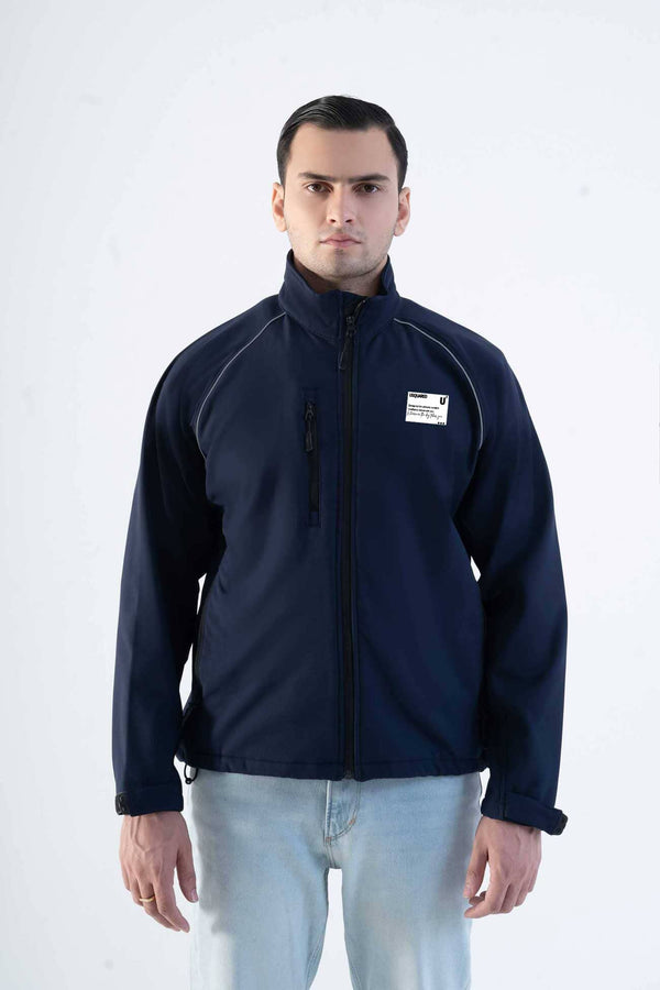 Elo USQUARED Back Reflective Stripe Performance Softshell Jacket Navy