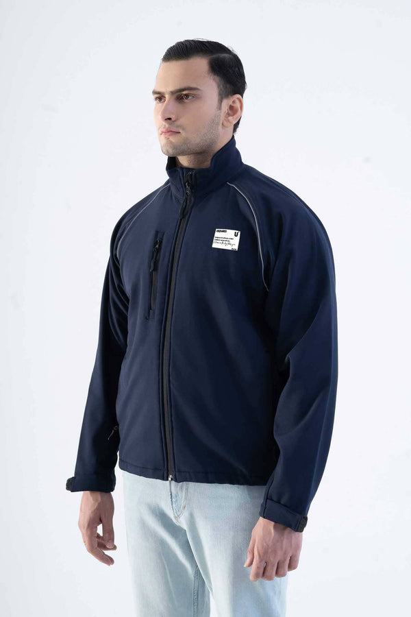 elo USQUARED Back Reflective Stripe Performance Softshell Jacket Navy