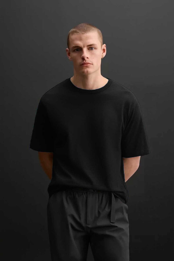 elo Usquared Men's Drop Shoulder Oversized Tee Shirt Black