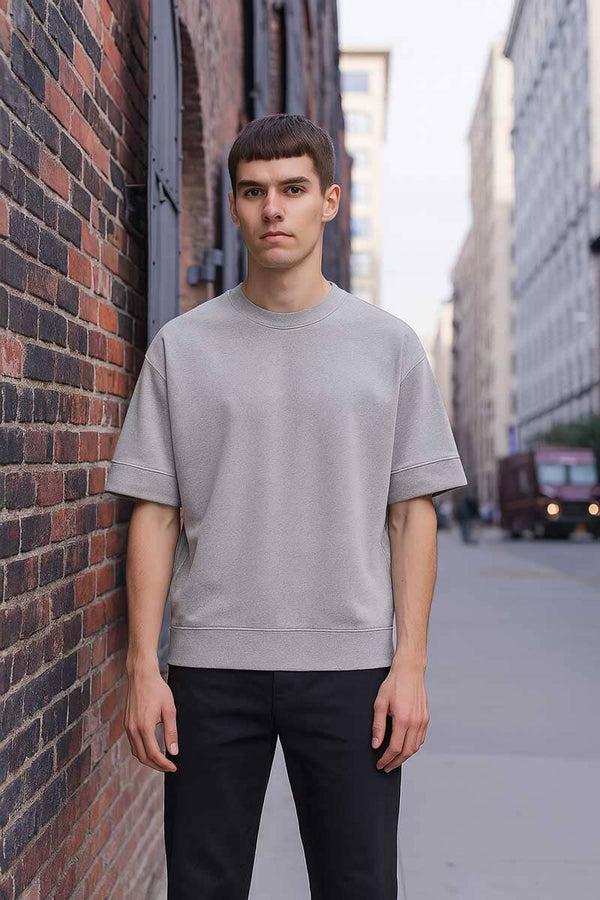 elo USQUARED Men's Drop Shoulder Oversized Tee Shirt Heather Grey