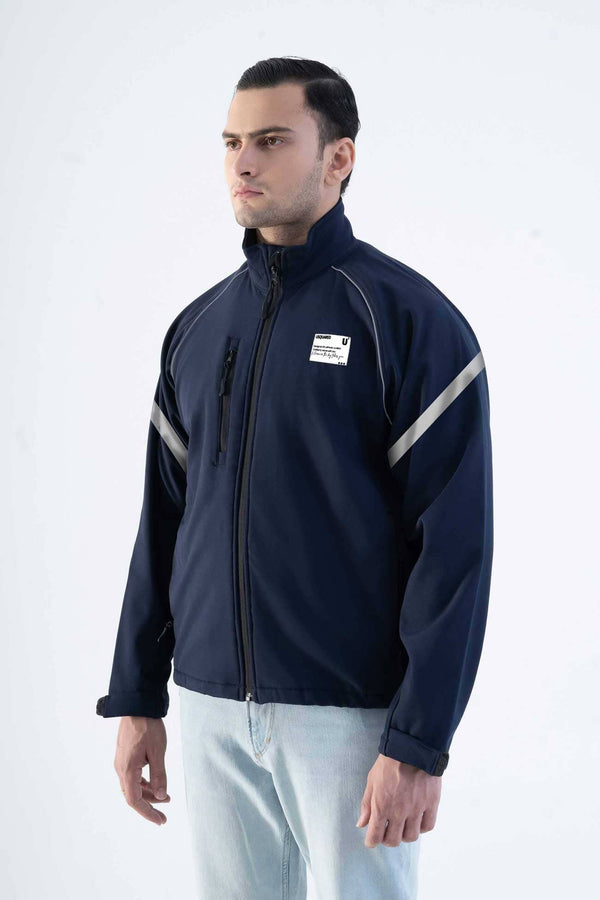 Elo USQUARED Sleeves Reflective Stripe Performance Softshell Jacket Navy