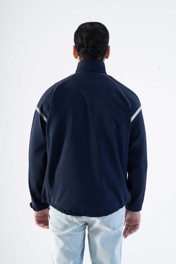 Elo USQUARED Sleeves Reflective Stripe Performance Softshell Jacket Navy