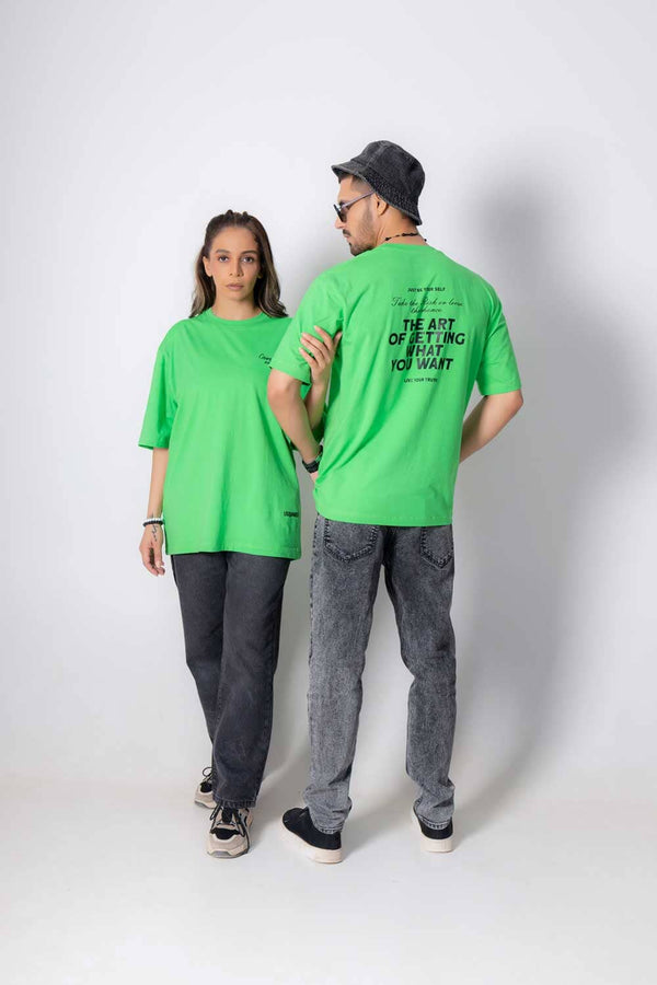 Elo USQUARED Unisex Art Of Getting Drop Shoulder Oversized Tee Shirt Red