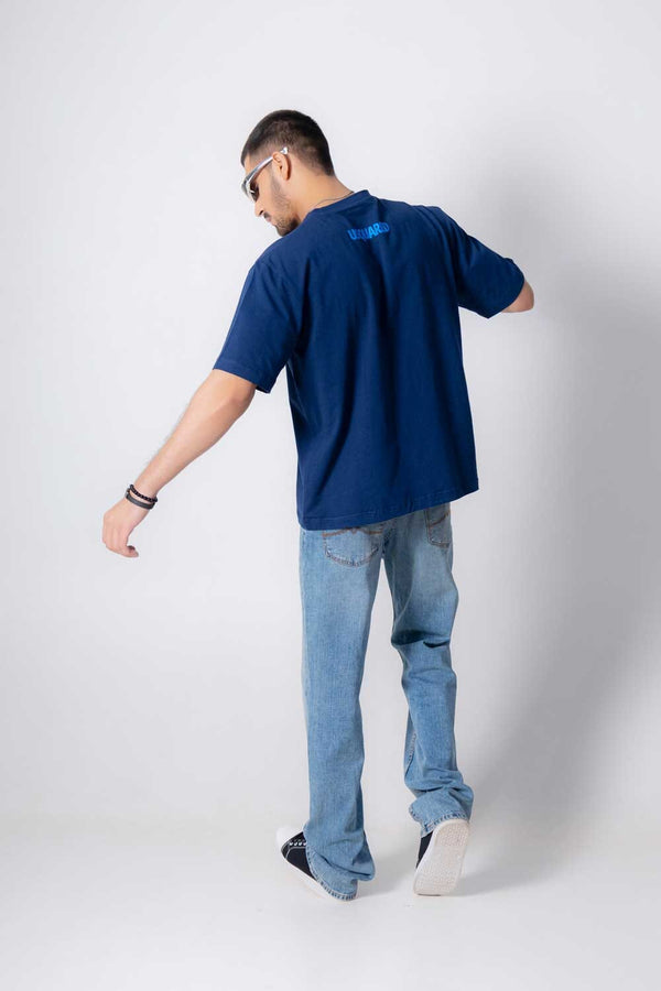 Elo USQUARED Unisex Freedom Drop Shoulder Oversized Tee Shirt Navy