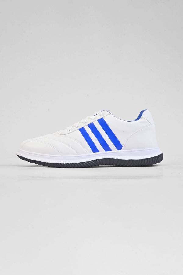 Elo Walk Men's Contrast Stripes Style Sneaker Shoes White & Blue