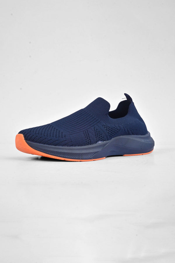 Elo Walk Men's Plain Design Slip On Jogger Shoes Blue