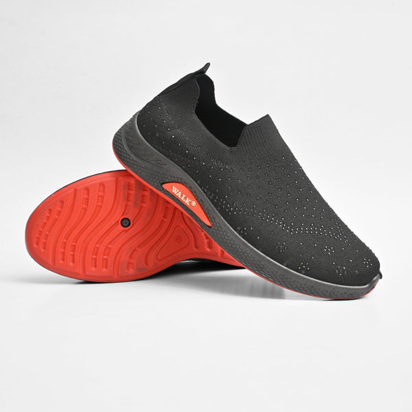 Elo Walk Women's Embellished Design Slip On Sneakers Black