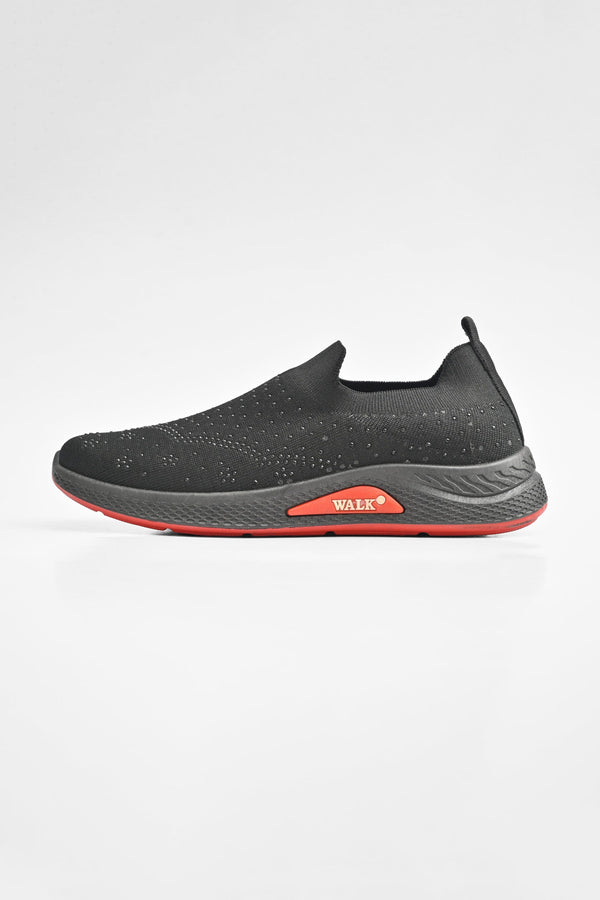 Elo Walk Women's Embellished Design Slip On Sneakers Black