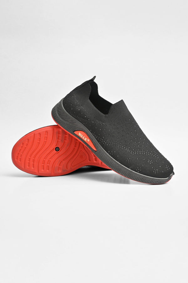 elo Walk Women's Embellished Design Slip On Sneakers Black