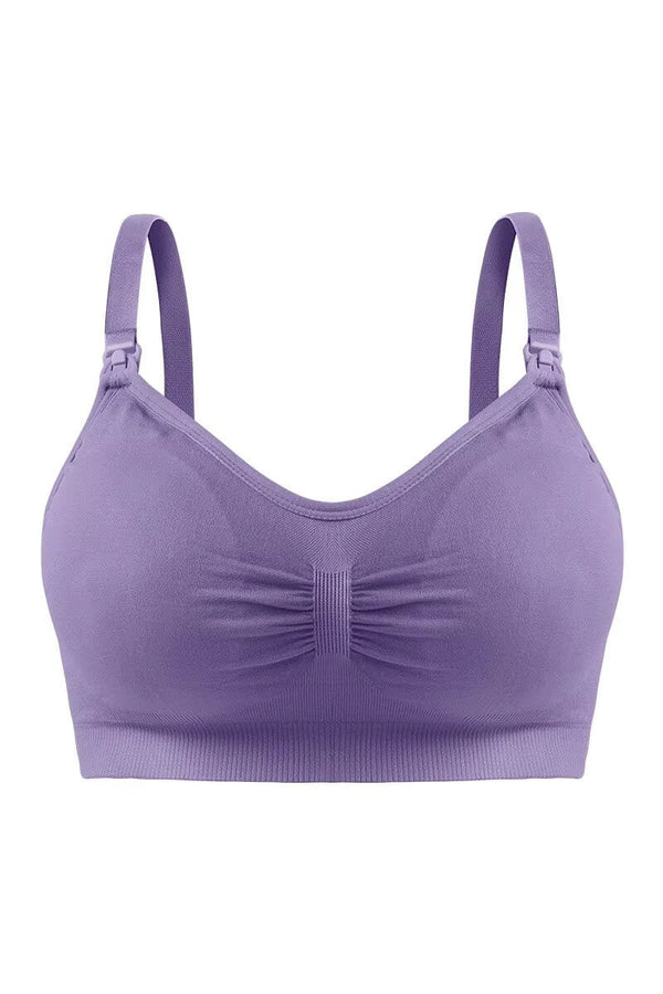 elo Women's Adjustable Breast Pads Wire-Free Push-Up Nursing Bra Light Plum