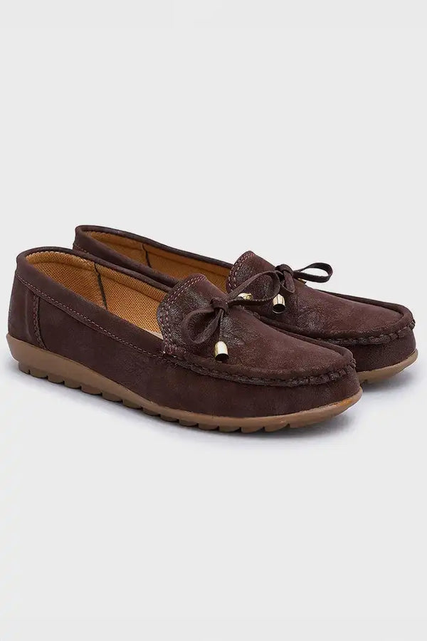 Elo Women's Atario Moccasin Shoes With Tassle Mustard