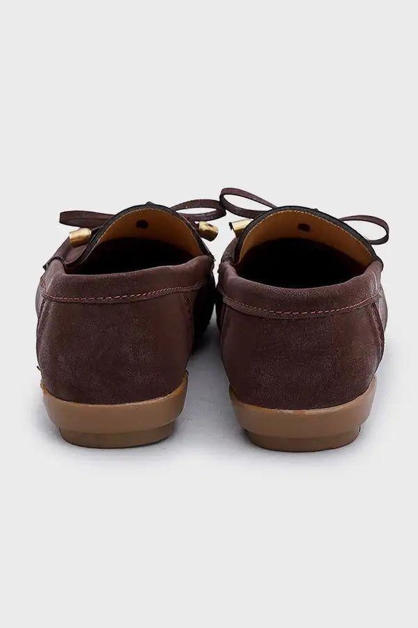 Elo Women's Atario Moccasin Shoes With Tassle Mustard
