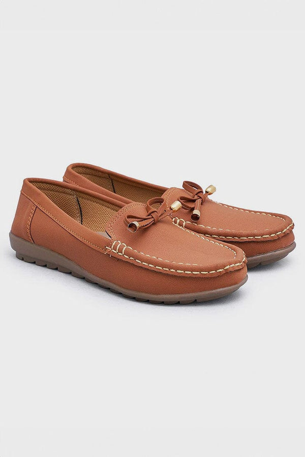 elo Women's Atario Moccasin Shoes With Tassle Mustard